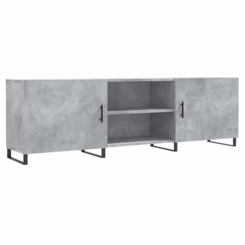 vidaXL Modern TV Cabinet in Concrete Grey, W/D/H: 150 x 30 x 50 cm – 1