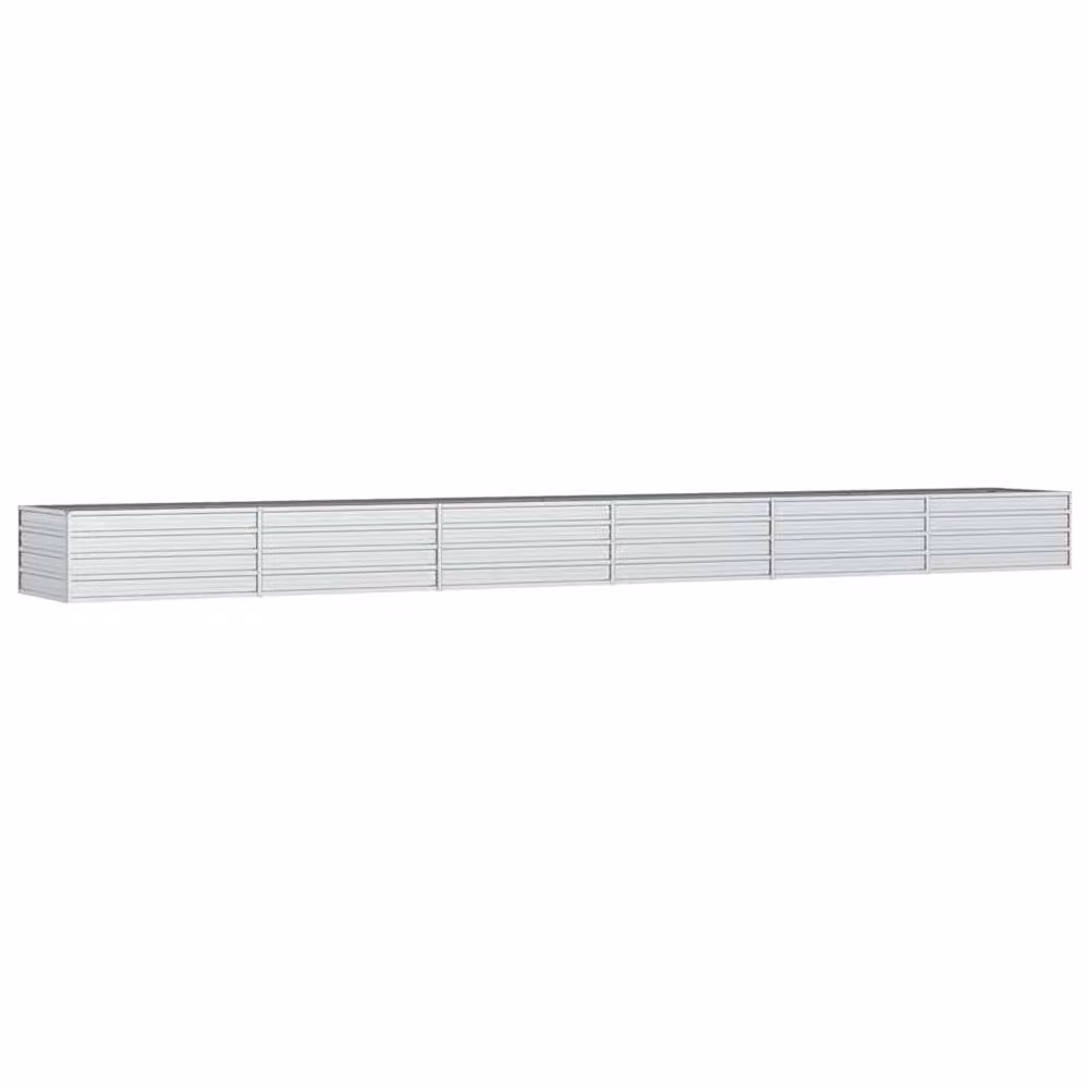 Berkfield Home Garden Galvanised Steel Raised Bed in Silver, W: 600 cm, D: 80 cm, H: 45 cm – 2