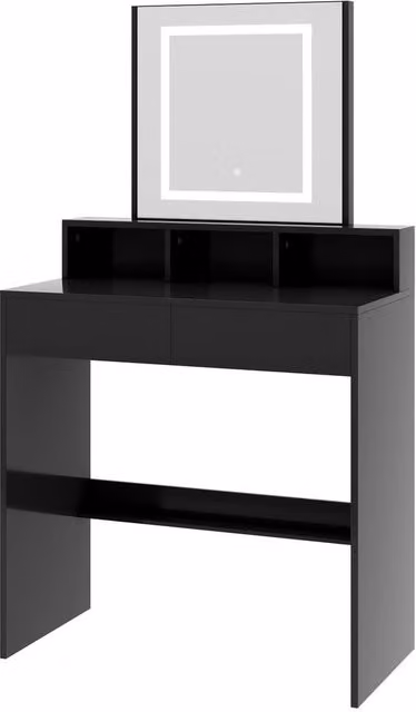 MCC Direct Tulsa Dressing Table with LED Mirror and Drawers in Black – 4