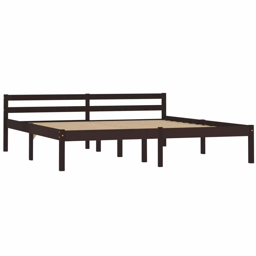 Berkfield Home Modern Solid Pine Wood Bed Frame, Brown, W: 160 cm, D: 200 cm – 2