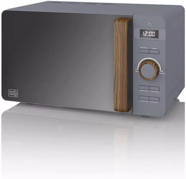 Swan 20L Nordic Solo Digital Countertop Microwave, Grey