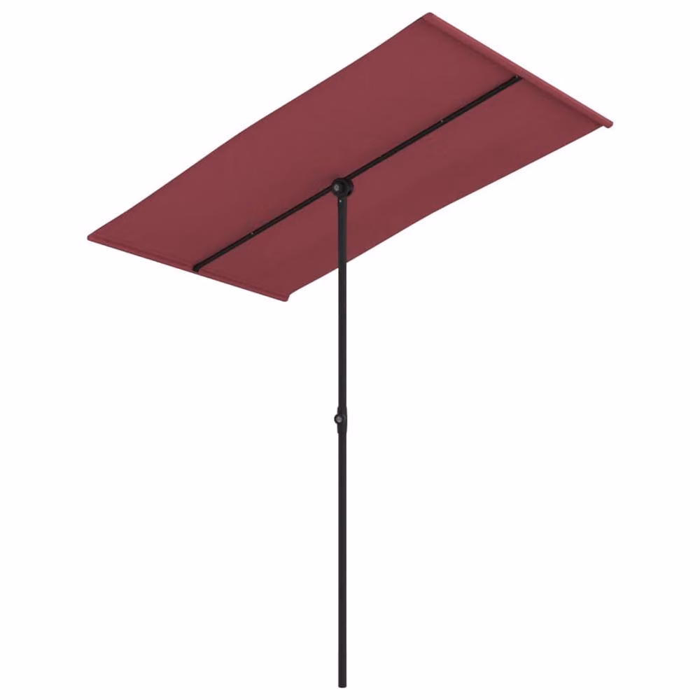 Berkfield Home Outdoor Parasol with Aluminium Pole and Polyester Canopy, Bordeaux Red, W: 180 cm, D: 110 cm – 2