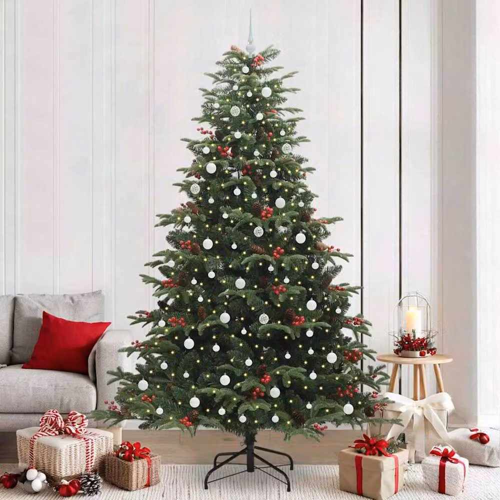 Berkfield Home Elegant Green Artificial Christmas Tree with 300 LEDs and Stand – 2