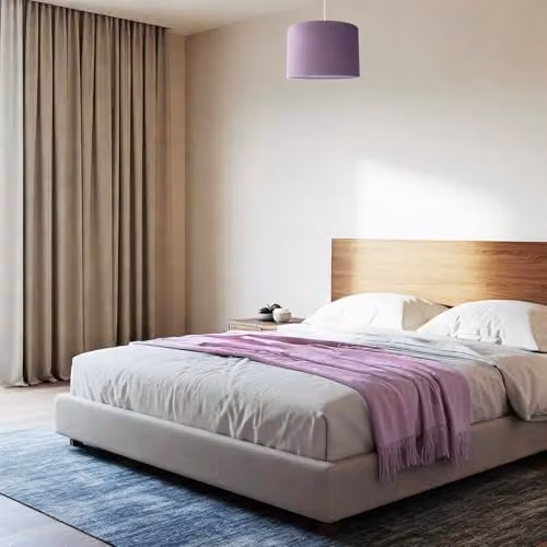 Happy Homewares Round Fabric Lamp Shade in Lilac Purple, Diameter: 30 cm – 4