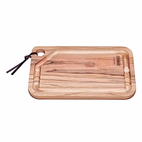 Tramontina Brown Teak Wood Rectangular Chopping Board with Groove