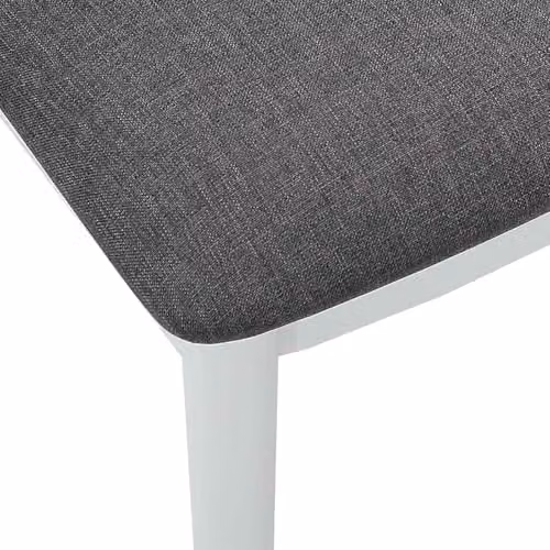 vidaXL Set of 2 Dining Chairs in White and Grey with Solid Rubberwood and Fabric Upholstery – 2