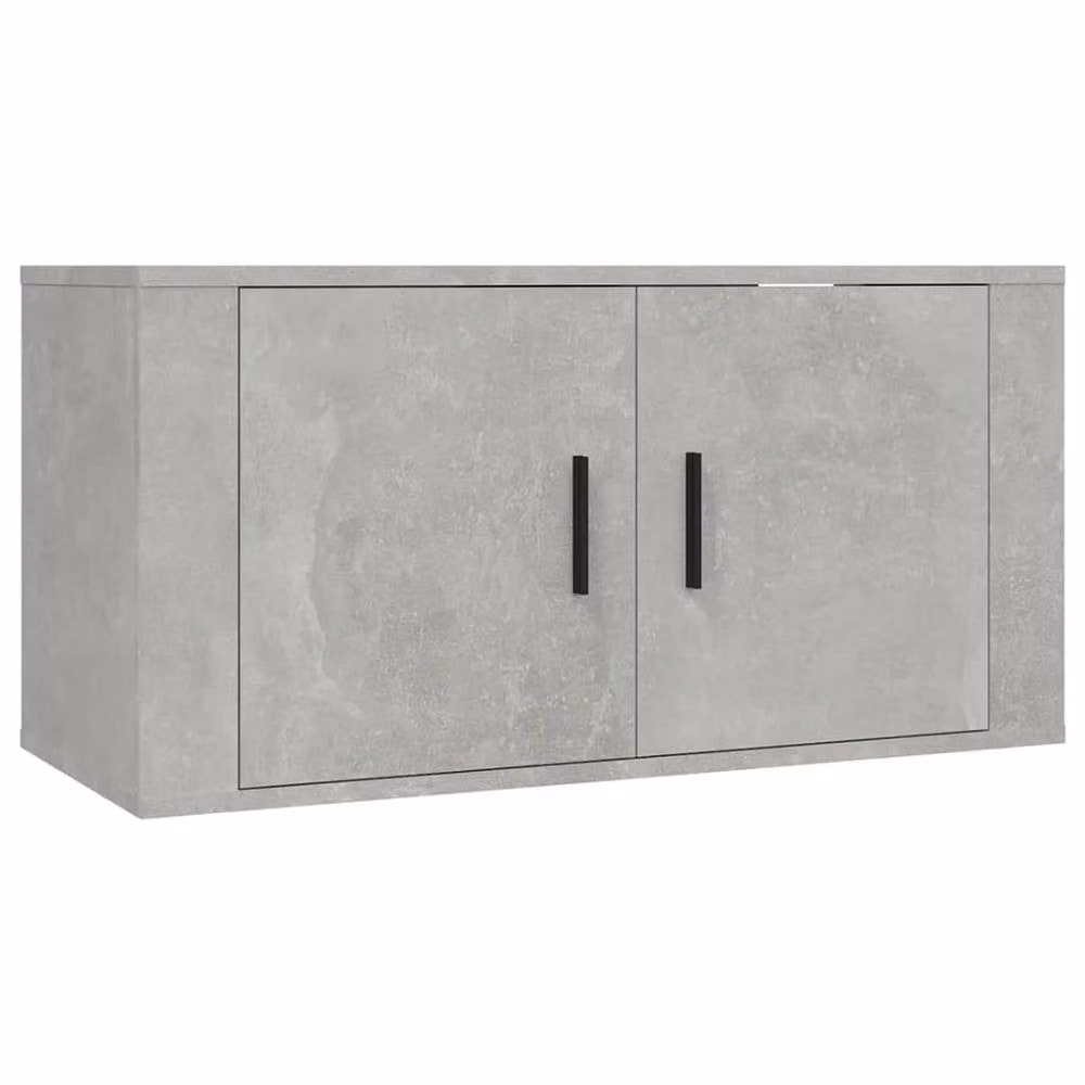 Berkfield Home Wall Mounted TV Cabinet in Concrete Grey, W: 80 cm, D: 34.5 cm, H: 40 cm – 2