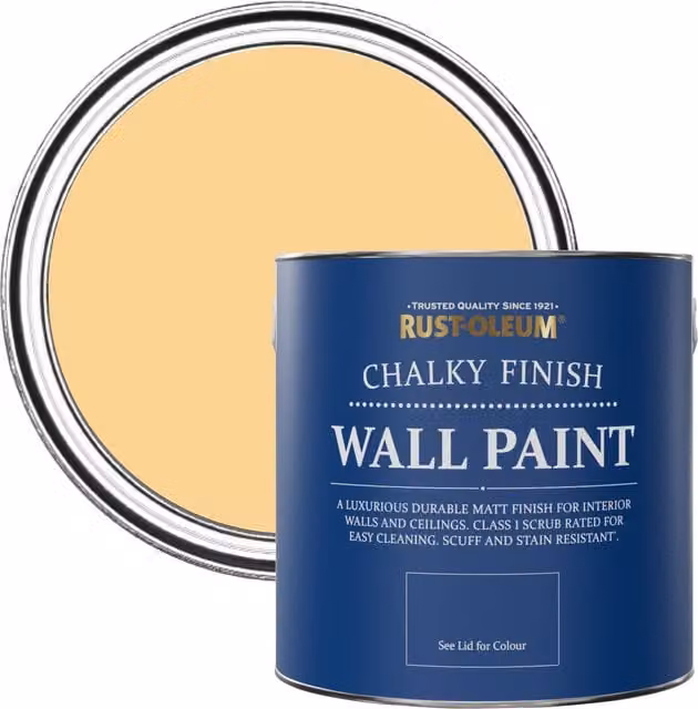 Rust-Oleum Matt Yellow Chalky Wall Paint, 2.5L – 1
