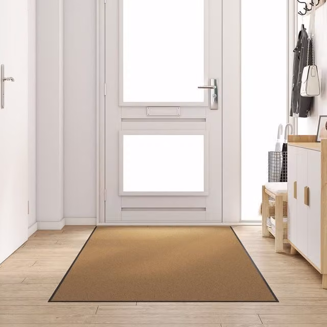Berkfield Home Washable Non-Slip Beige Doormat, W: 120 cm, D: 250 cm