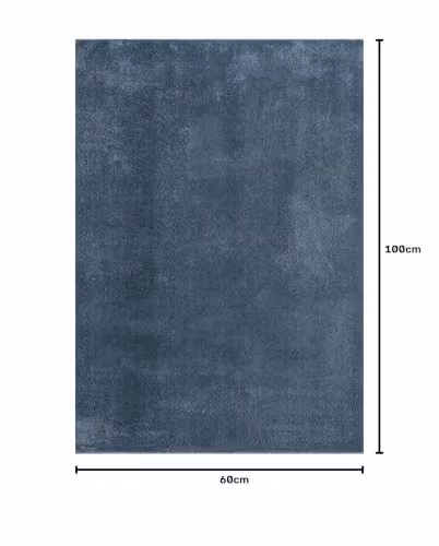 Desire Rugs Blue Plain Non-Slip Washable Knitted Living Room Area Rug, W: 100 cm, D: 60 cm – 2