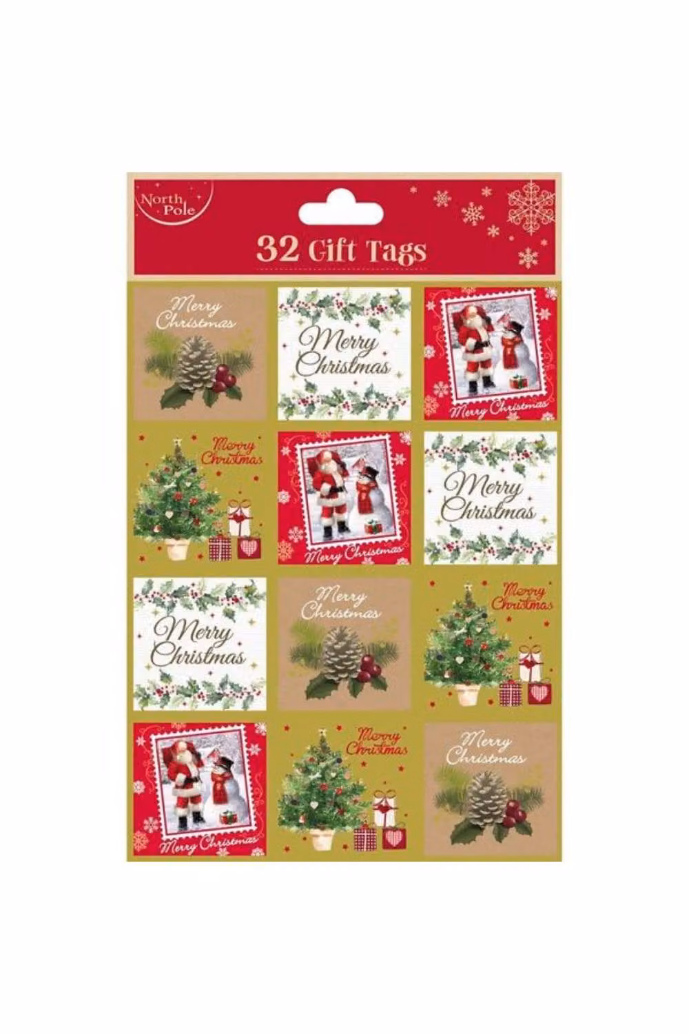 KDMD Traditional Christmas Gift Tags, 10 Pack of 32 Multicolour Paper Tags – 2
