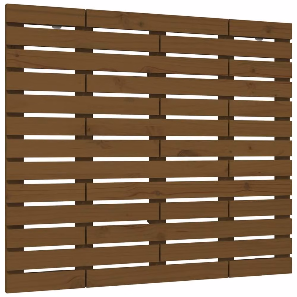 Berkfield Home Solid Wood Pine Wall Headboard in Honey Brown, W: 146 cm, D: 3 cm, H: 91.5 cm – 2