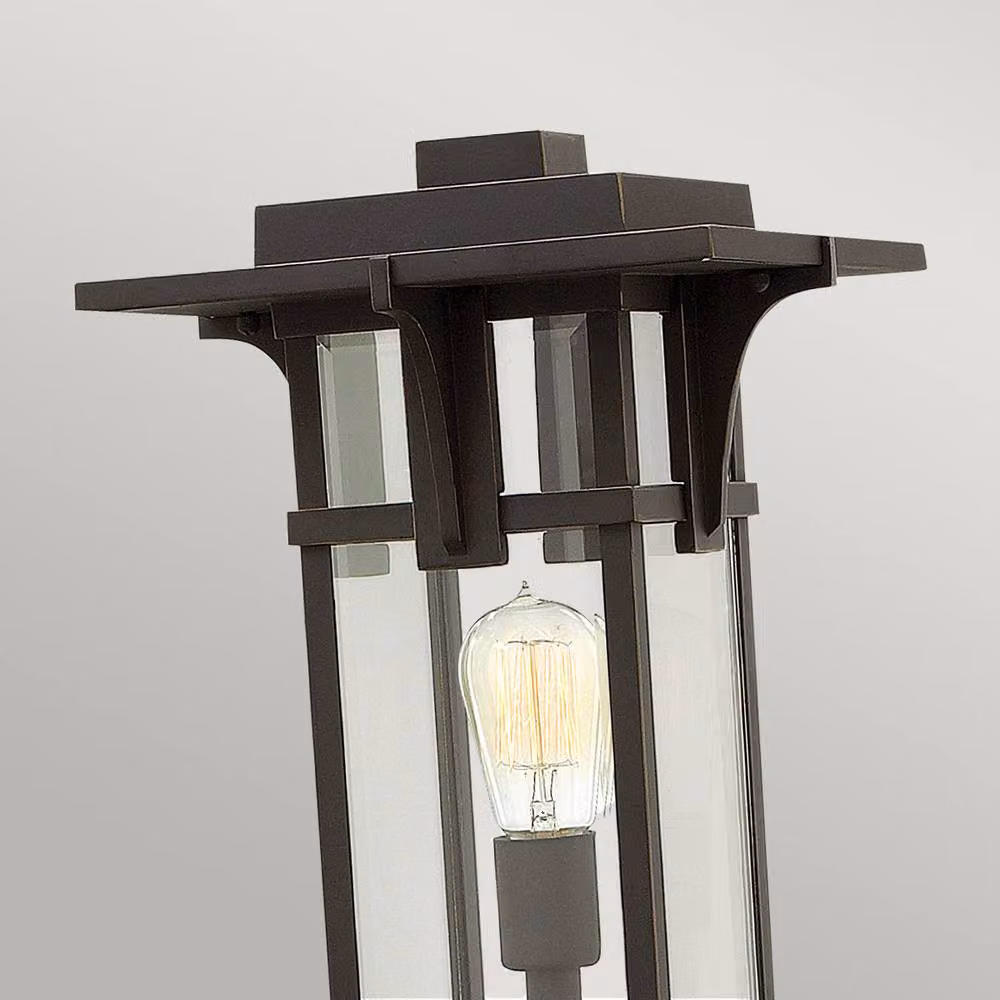 Netlighting Manhattan Outdoor Pedestal Lantern in Oil Rubbed Bronze and Brown, IP44, E27 – 2