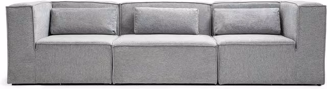 Abakus Direct Doris Basket Weave Upholstered Sofa in Grey with Scatter Cushions