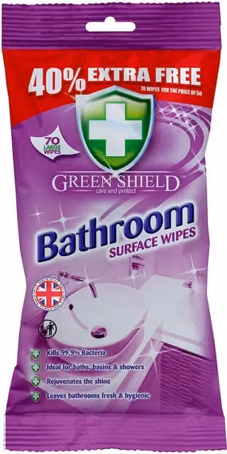 Greenshield Bathroom Surface Wipes, Purple
