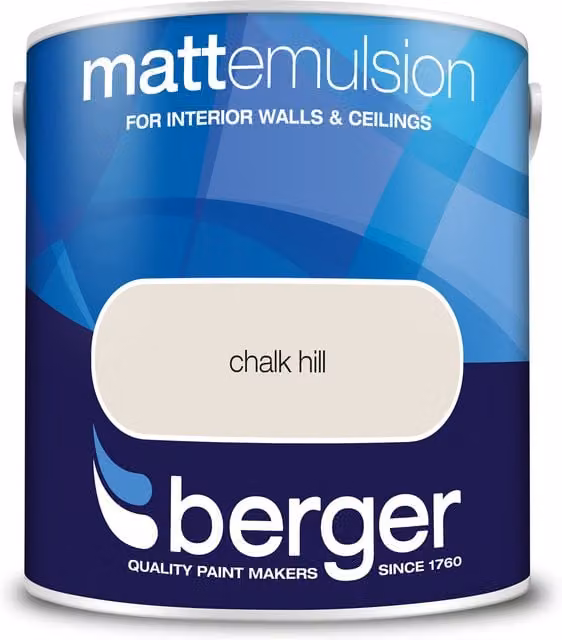 Berger Matt Emulsion Dispersion in Chalk Hill White and Beige