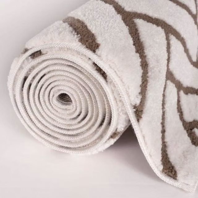 The Rugs Loft Chevron Design Textured Grey and Brown Herringbone Rug, W: 240 cm, D: 340 cm