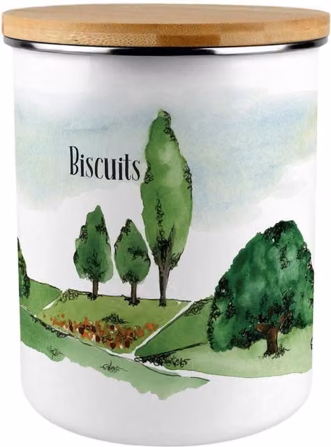 Purely Home Multicoloured Enamel Biscuit Tin