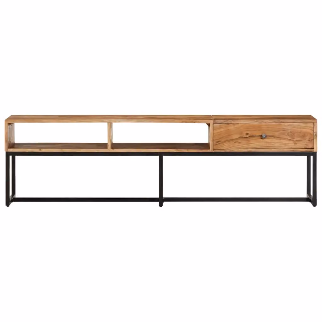 Berkfield Home Vintage Acacia Wood TV Cabinet in Brown, W/D/H: 160 x 30 x 45 cm – 2