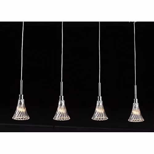 Italux Patria Modern 4 Light Bar Pendant Ceiling Light in Grey and Transparent with G9 Bulbs