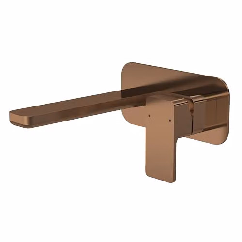 Balterley Wall Mount Basin Mixer Tap and Back Plate with Single Lever Handle in Brushed Bronze, W/D/H: 7.0 x 19.9 x 18.0 cm