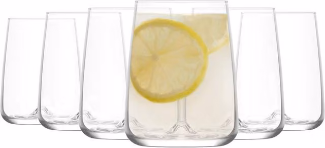LAV Terra Transparent Glass Tumblers, 360ml, Pack of 6