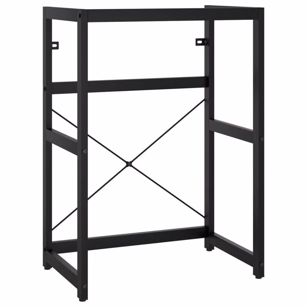 Berkfield Home Durable Metal Bathroom Washbasin Frame in Black, W/D/H: 59 x 38 x 83 cm – 3
