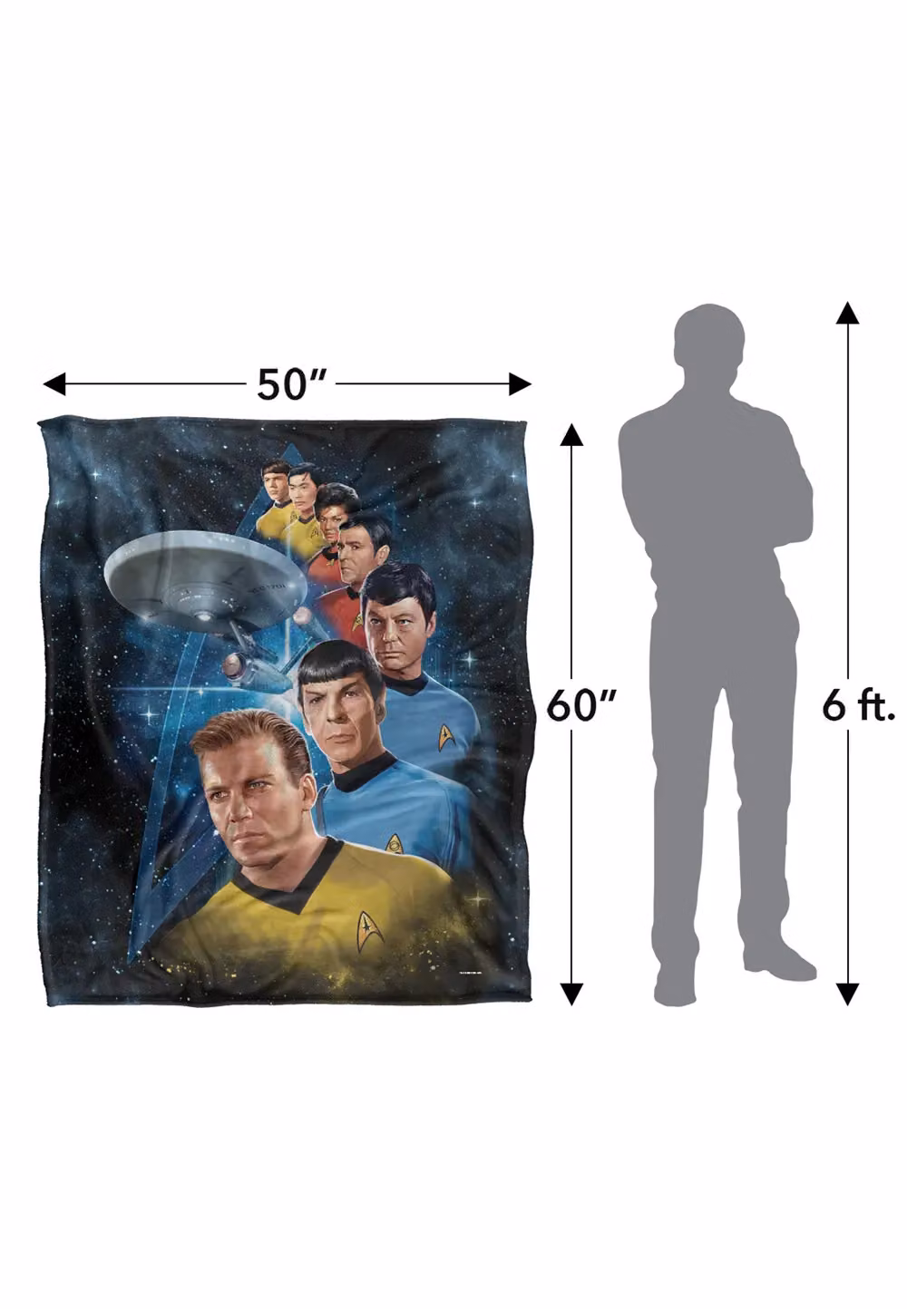 Trevco Star Trek Among The Stars Silky Touch Super Soft Fleece Throw Blanket, White, W: 152 cm, D: 127 cm – 8