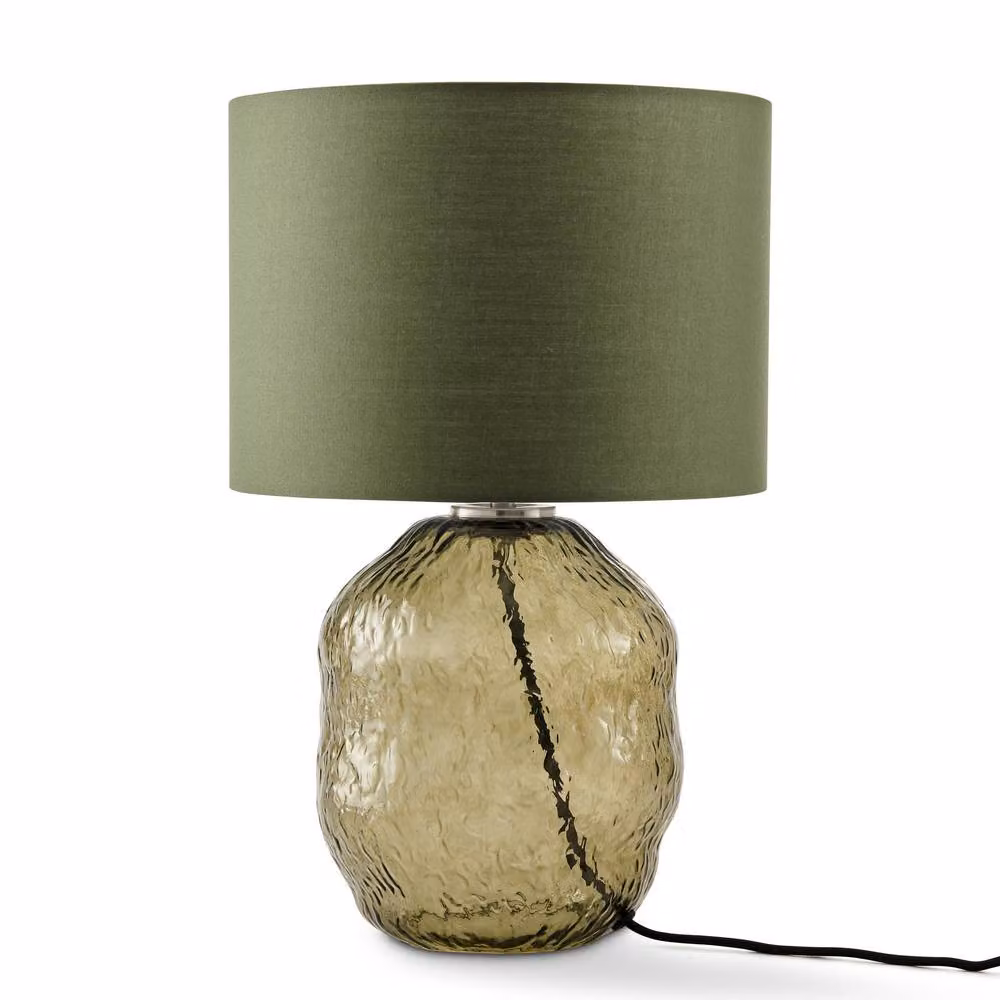 FurnitureboxUK Flynn Green Glass Table Lamp with Silver Metal Base – 3