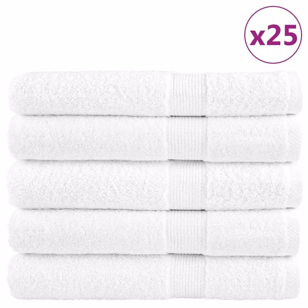 Berkfield Home SOLUND Premium Cotton Terry Sauna Towels, White, 25 Pieces, W: 80 cm, L: 200 cm, 600gsm – 2