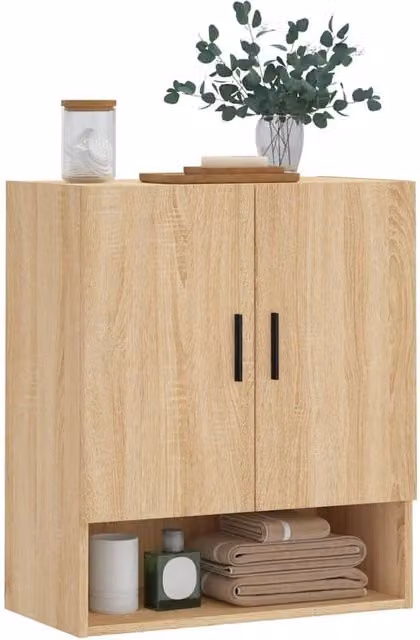 Berkfield Home Sonoma Oak Wall Cabinet in Tan, W/D/H: 60 x 31 x 70 cm – 1