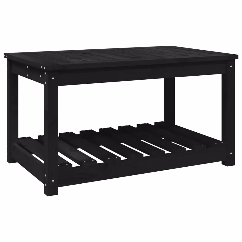 Berkfield Home Rustic Black Solid Wood Pine Garden Table W: 82.5 cm, D: 50.5 cm, H: 45 cm – 2
