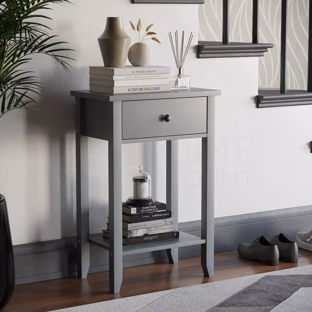 Vida Designs Windsor 1 Drawer Console Table in Grey