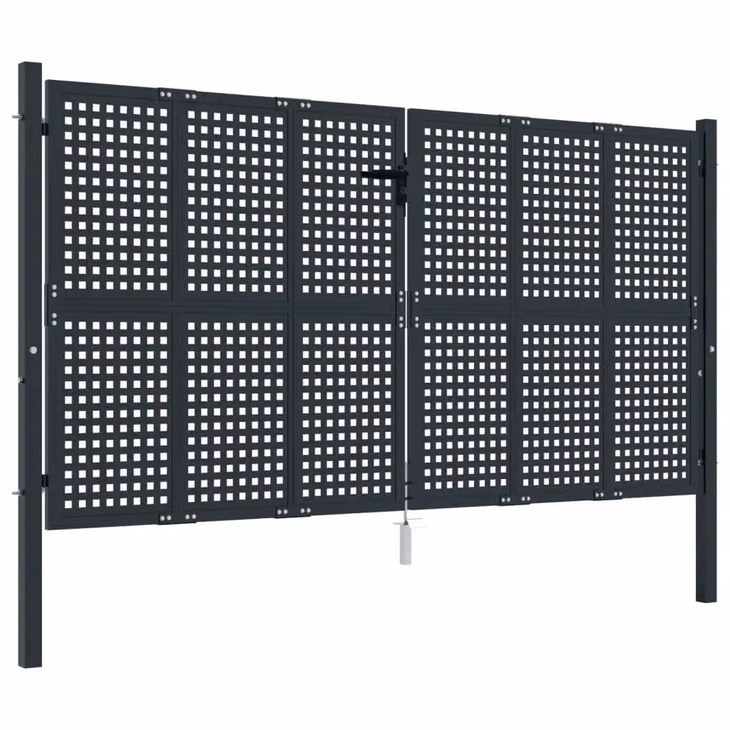 Berkfield Home Anthracite Steel Wire Mesh Garden Gate W: 300 cm, H: 200 cm – 2