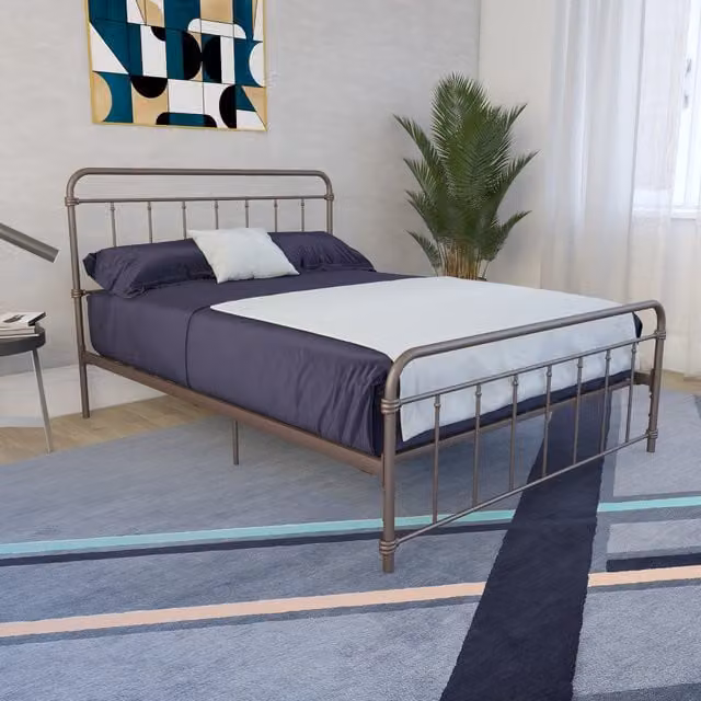 Dorel Home Wallace Metal Bed in Bronze, W/D/H: 140 x 200 cm
