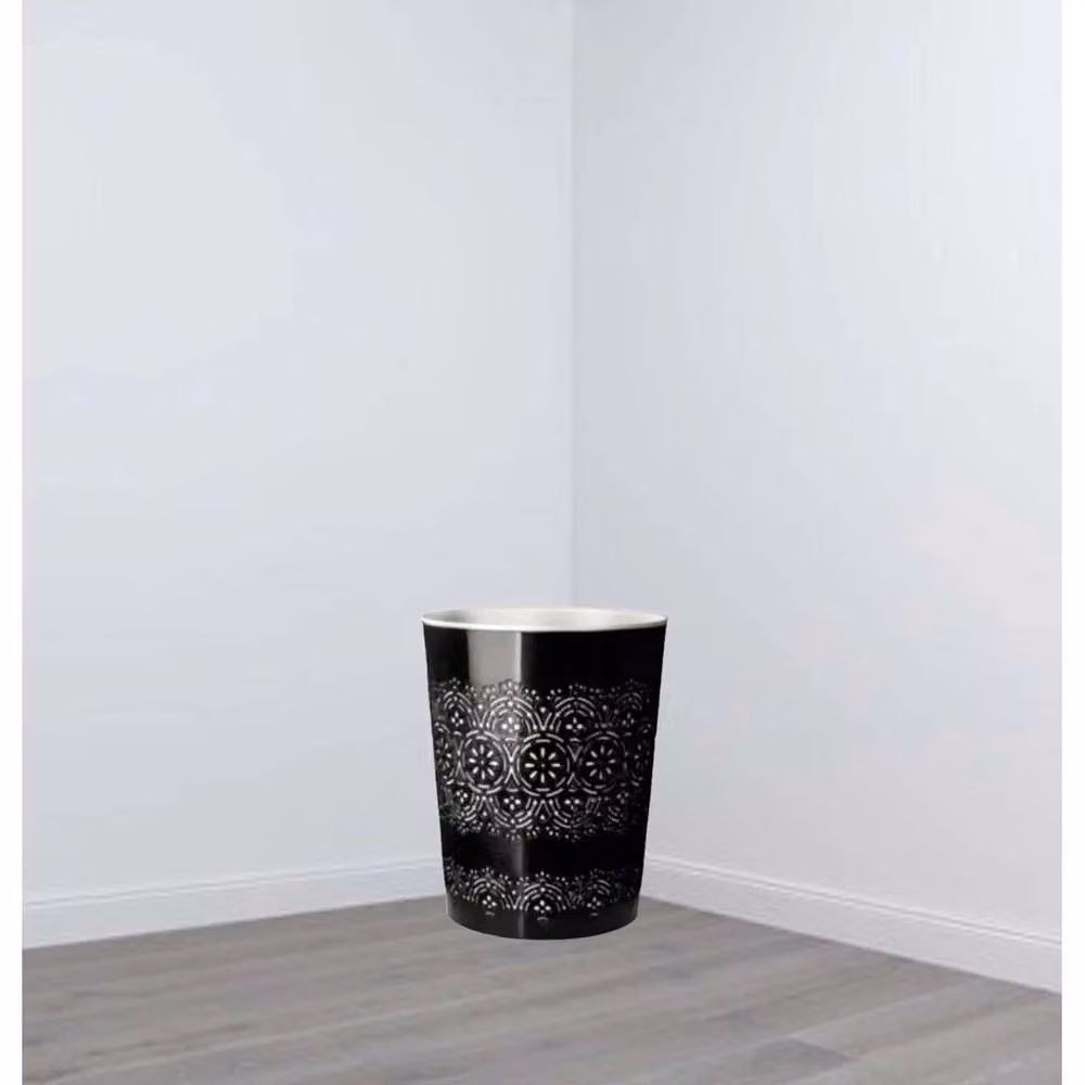 PAWNORA 9 Litre Metal Waste Bin in Black – 2