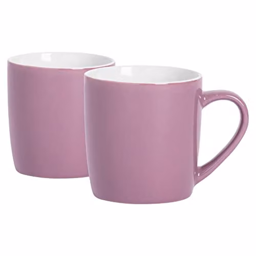 Argon Tableware Purple Stoneware Coffee Mugs, 350ml, Pack of 2