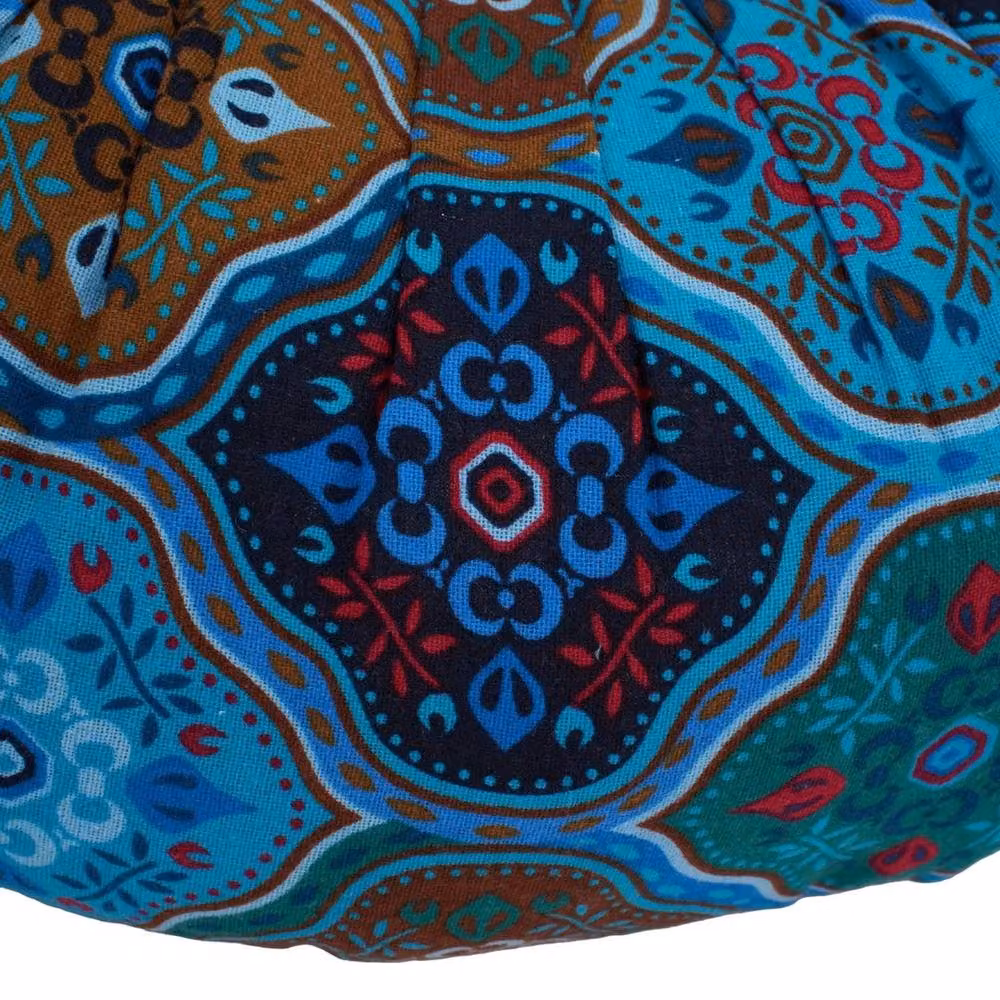 PAWNORA Blue Round Floor Cushion, Diameter: 50 cm, Height: 8 cm – 3