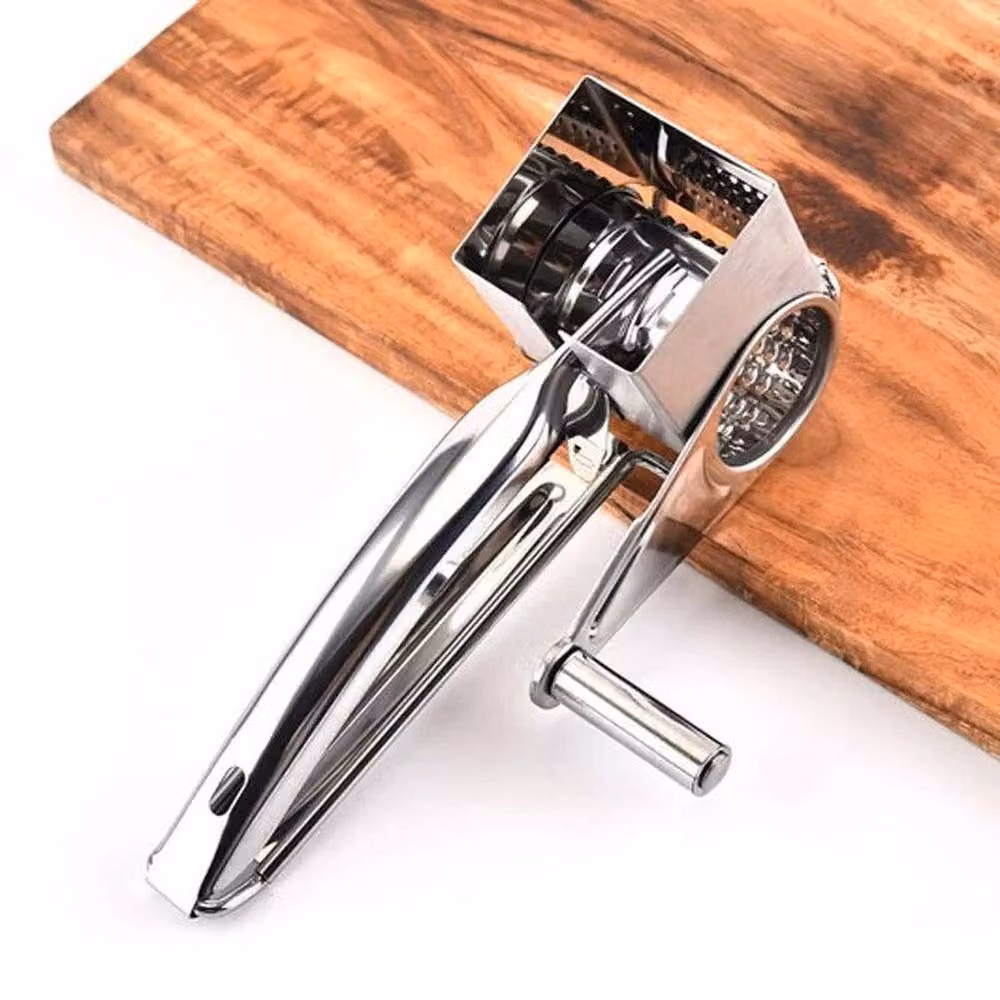Kelvenix Stainless Steel Rotary Cheese Grater with Multiple Blades in Silver – 2
