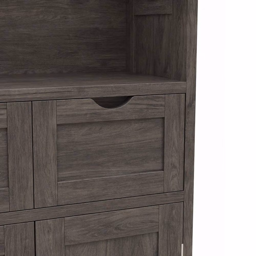 KORVIXA Modern Grey Storage Cabinet with 2 Drawers and 2 Doors – 4