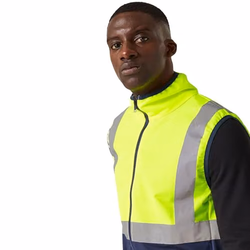 Regatta Men's Hi-Vis Class 2 Full Zip Polyester Vest in Yellow, Orange or Blue, Size M – 2