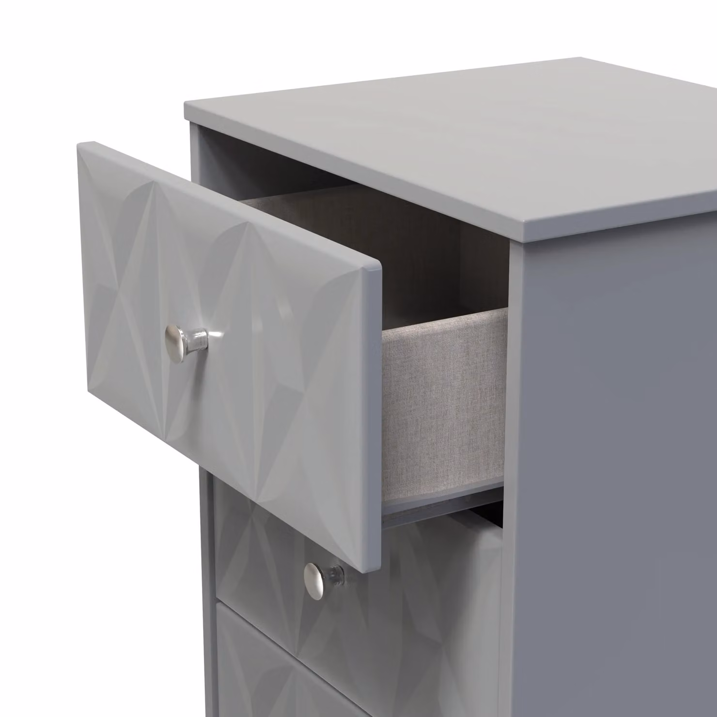 Ready Assembled 2 U Memphis 5 Drawer Tall Bedside Chest in Grey – 3
