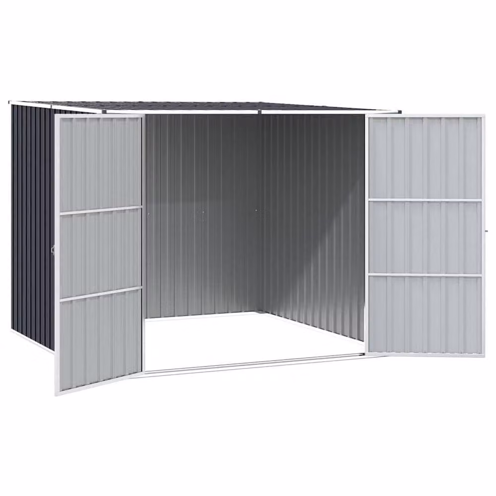 Berkfield Home Anthracite Galvanised Steel Garden Shed with Double Doors, W/D/H: 195 x 198 x 159 cm – 6