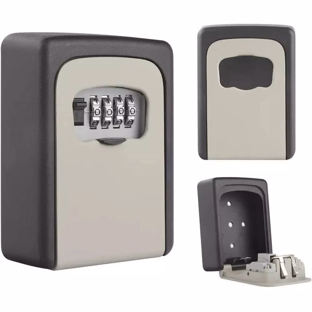 Nordara Wall Mounted High Security 4 Digit Combination Key Safe Box in Black – 4