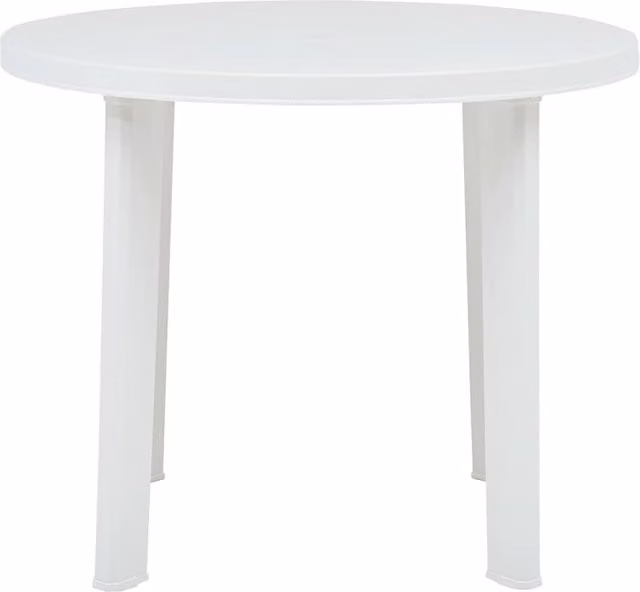 Berkfield Home Round White Plastic Garden Table, Diameter: 89 cm