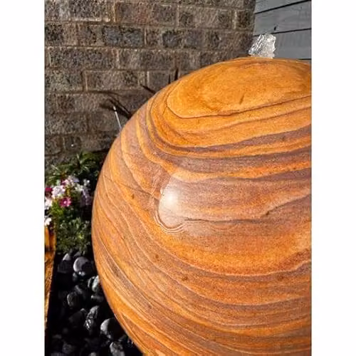 Tranquility Spring Stone Sandstone Sphere Solar Water Feature, Diameter: 60 cm – 3