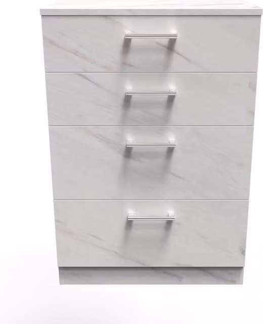 Ready Assembled 2 U Cornwall 4 Drawer Deep Chest in Off-White