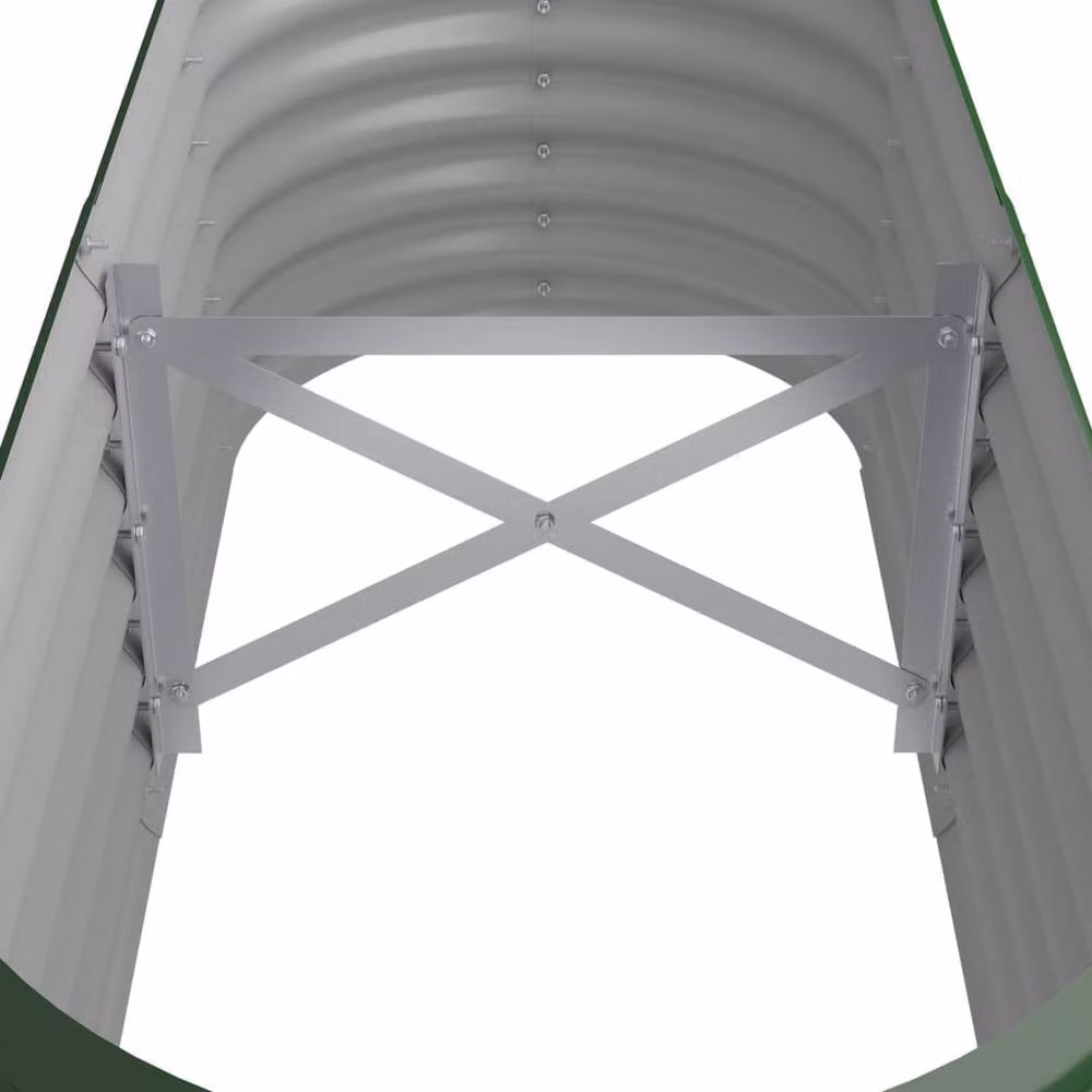 Berkfield Home Garden Raised Bed in Green Powder-coated Steel, W/D/H: 114 x 40 x 36 cm – 3