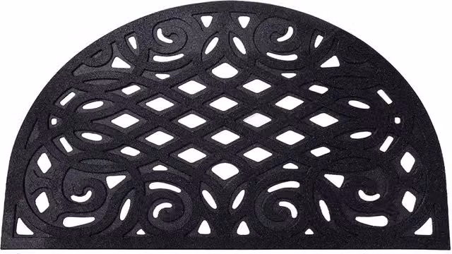 Nicoman Semicircular Rubber Outdoor Doormat in Black, W/D/H: 75 x 45 x 1 cm – 6