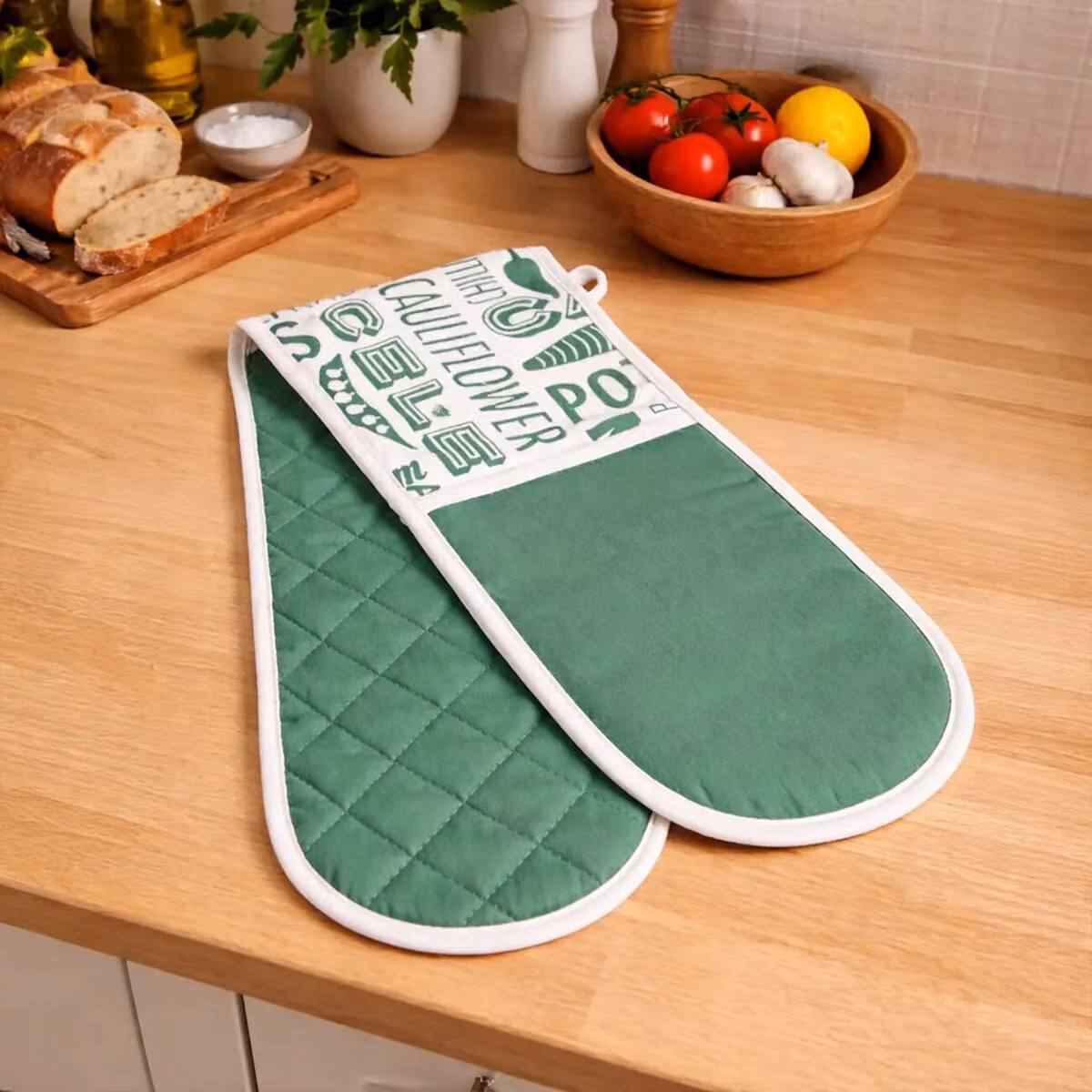 Orsina Green Cotton Double Oven Glove – 2